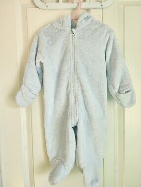 2/$15 First Impressions Baby Blue Fleece Bunting Suit